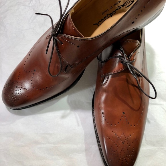 SANTONI MEN’S DERBY LACE UP SHOES SIZE: 11.5 - Picture 3 of 12